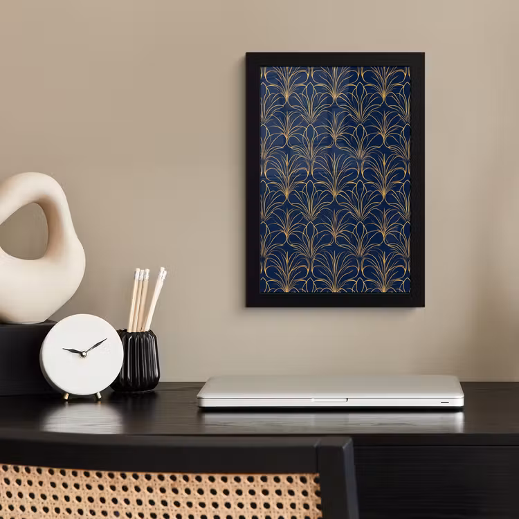 Poster met lijst - Deco - Waaier - Blauw — 3