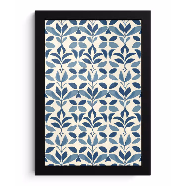 Poster met lijst - Flora - Modern - Blauw — 1