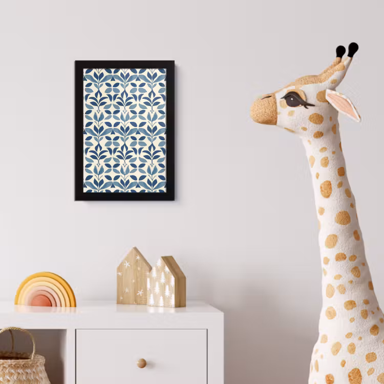 Poster met lijst - Flora - Modern - Blauw — 5