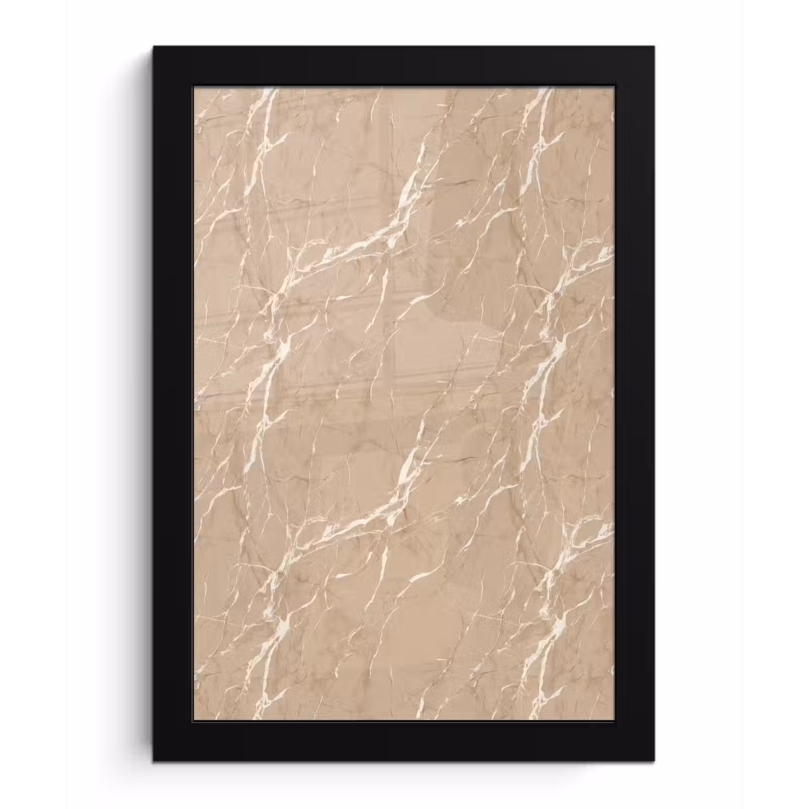 Poster met lijst - Beige - Marmer - Organisch - Wit — 1