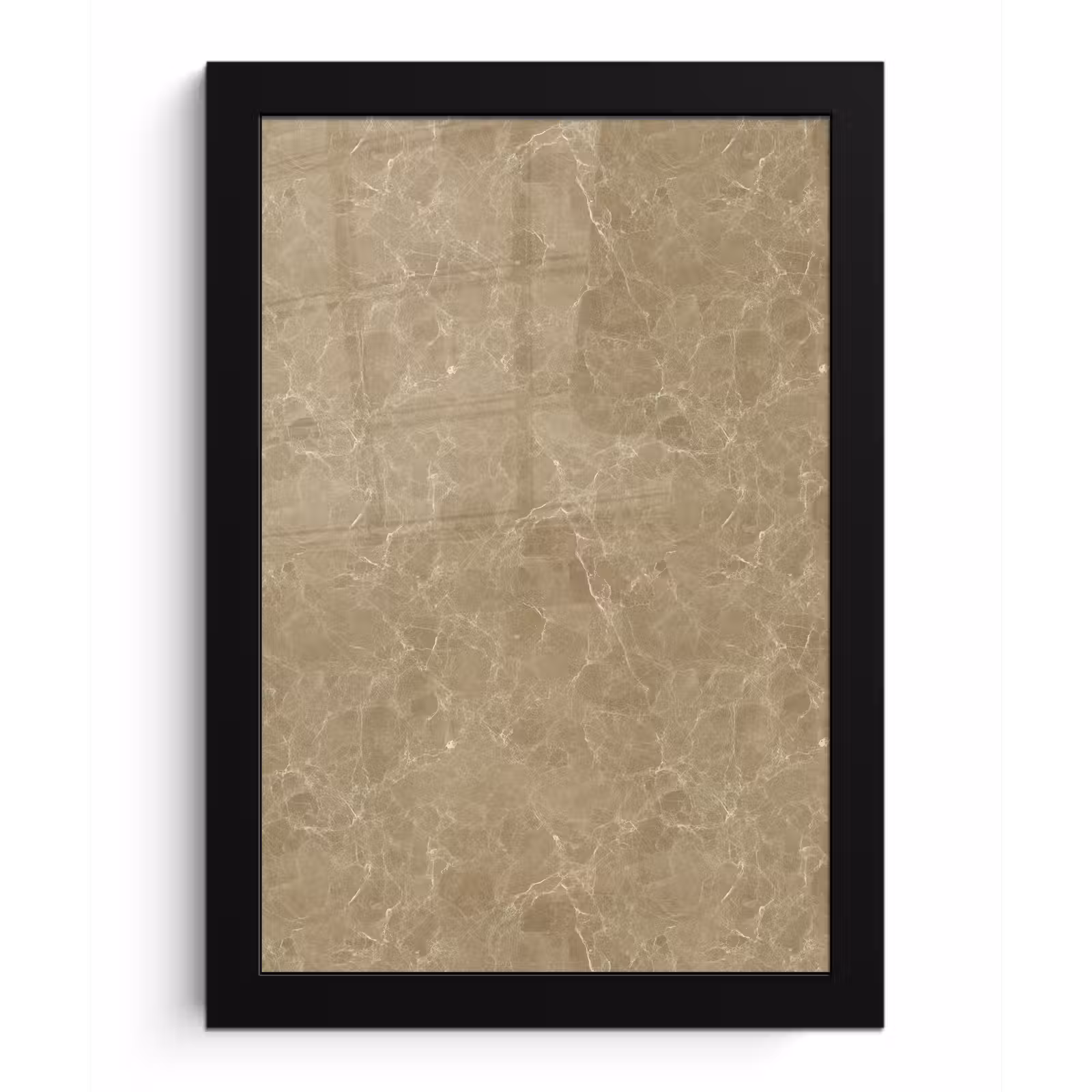 Poster met lijst - Beige - Marmer - Witte aders — 1