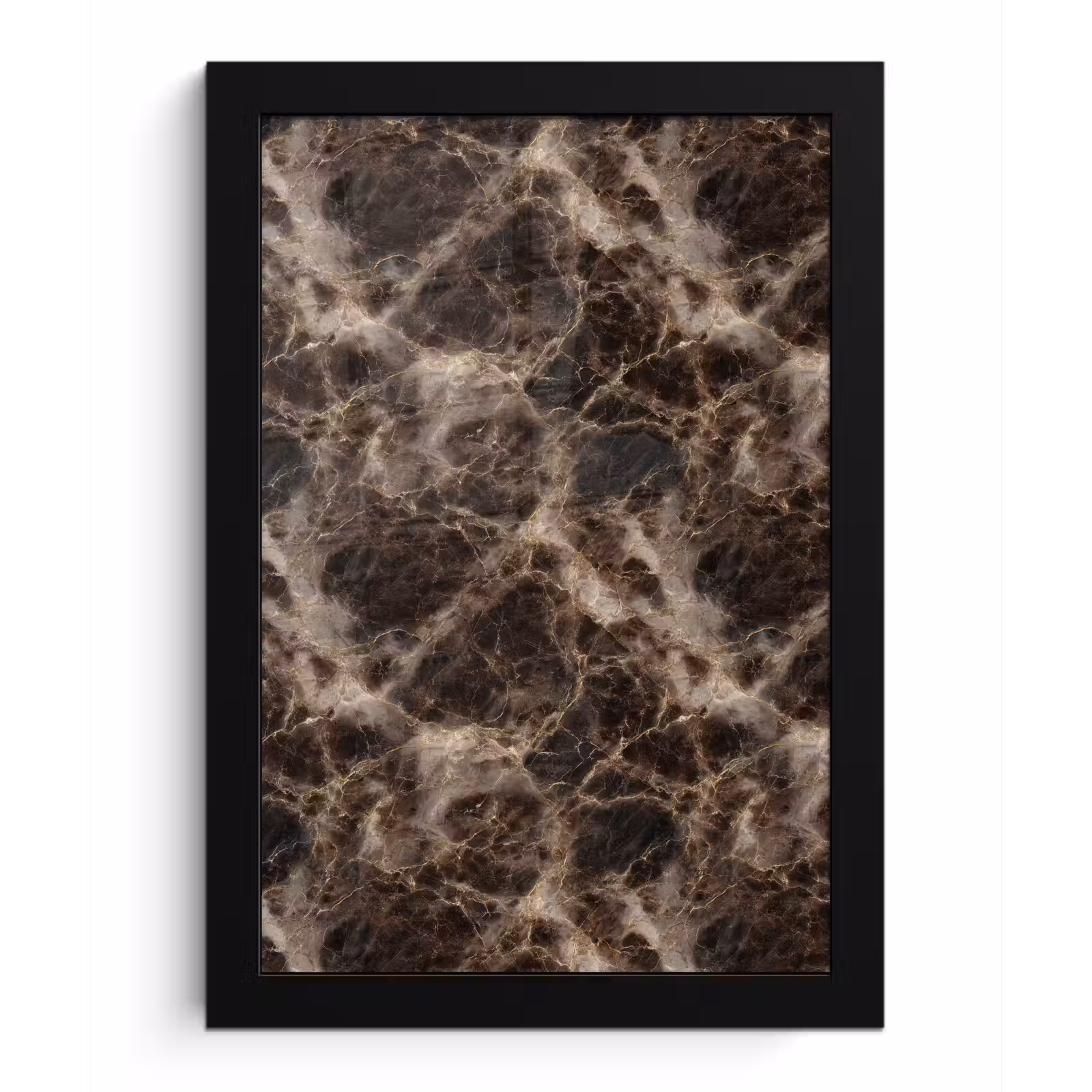 Poster met lijst - Bruin - Goud - Marmer — 1