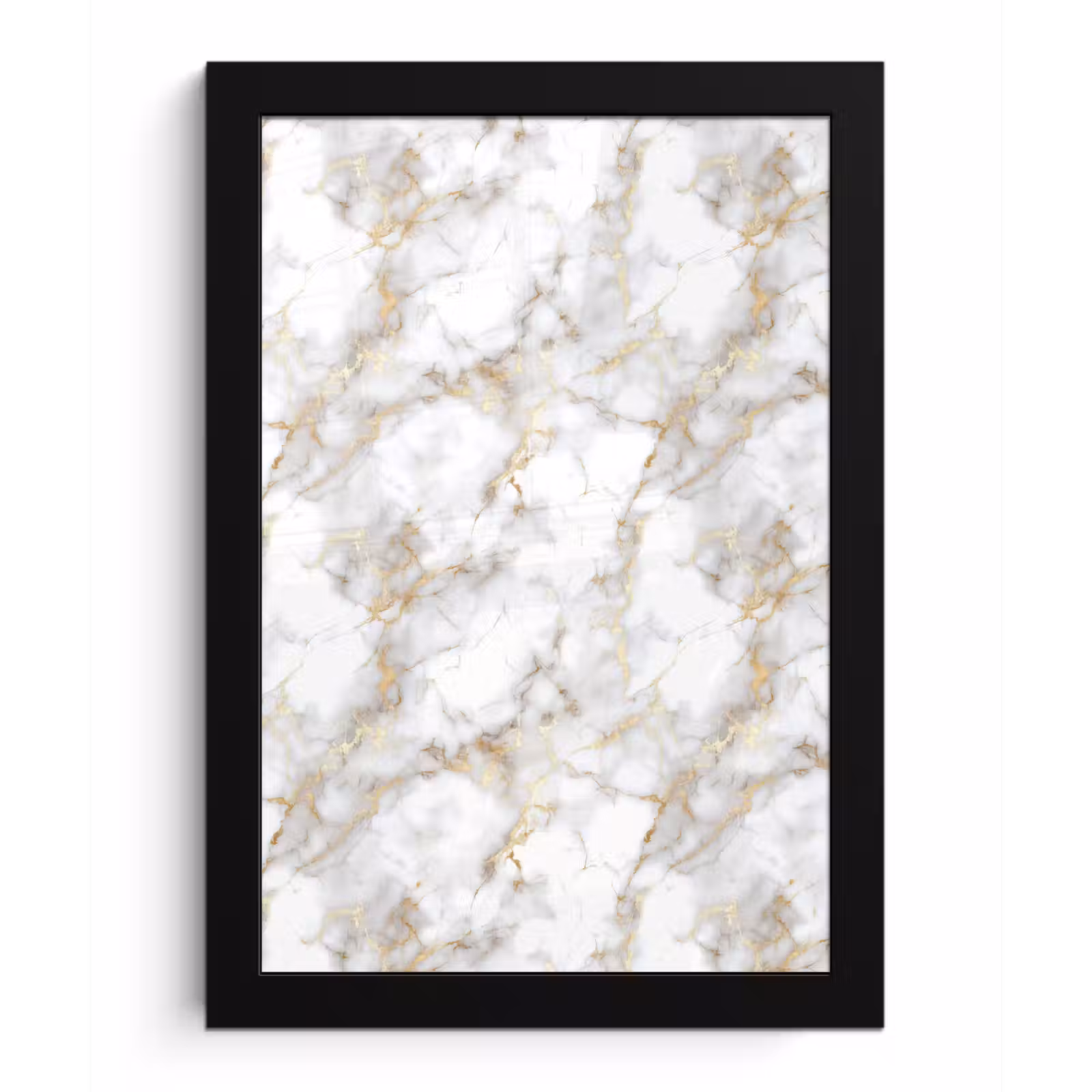 Poster met lijst - Gouden aders - Marmer - Wit — 1