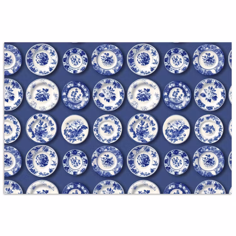Poster - Borden - Floraal - Blauw — 1
