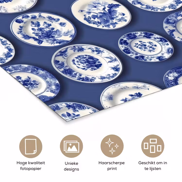 Poster - Borden - Floraal - Blauw — 5