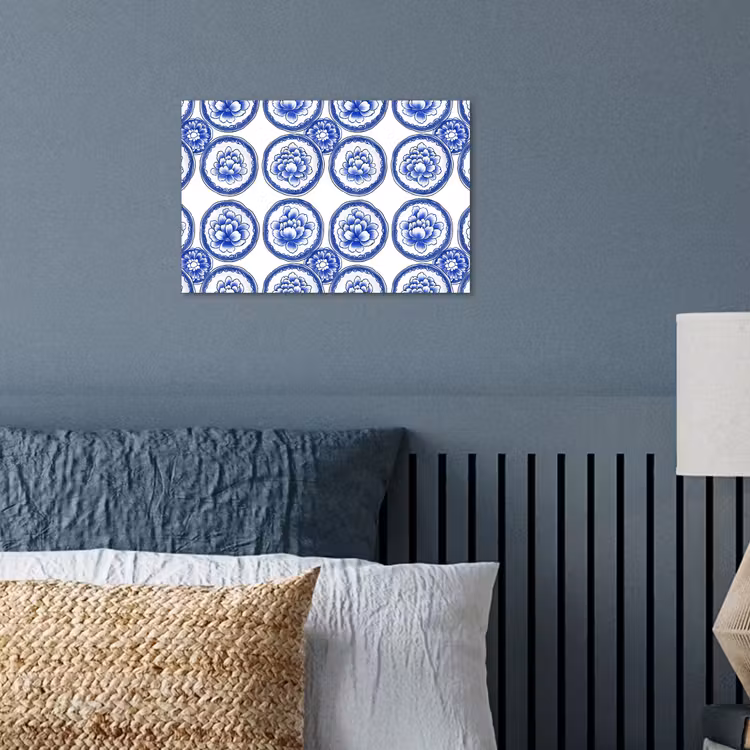 Poster - Cirkels - Bloemen - Blauw — 3