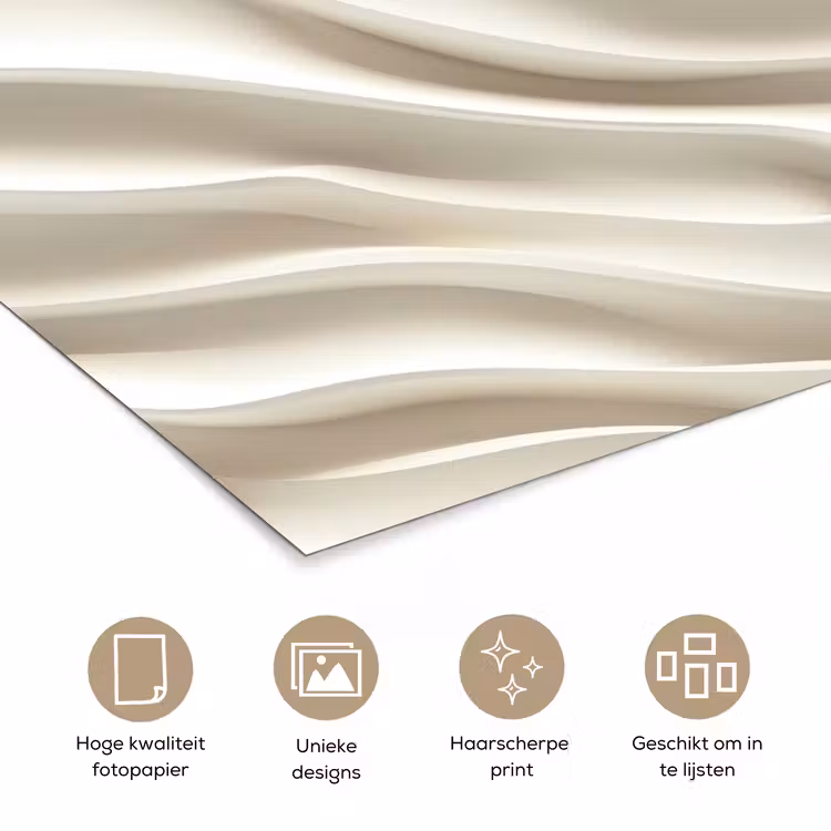 Poster - Diagonaal - Golven - Crème — 5