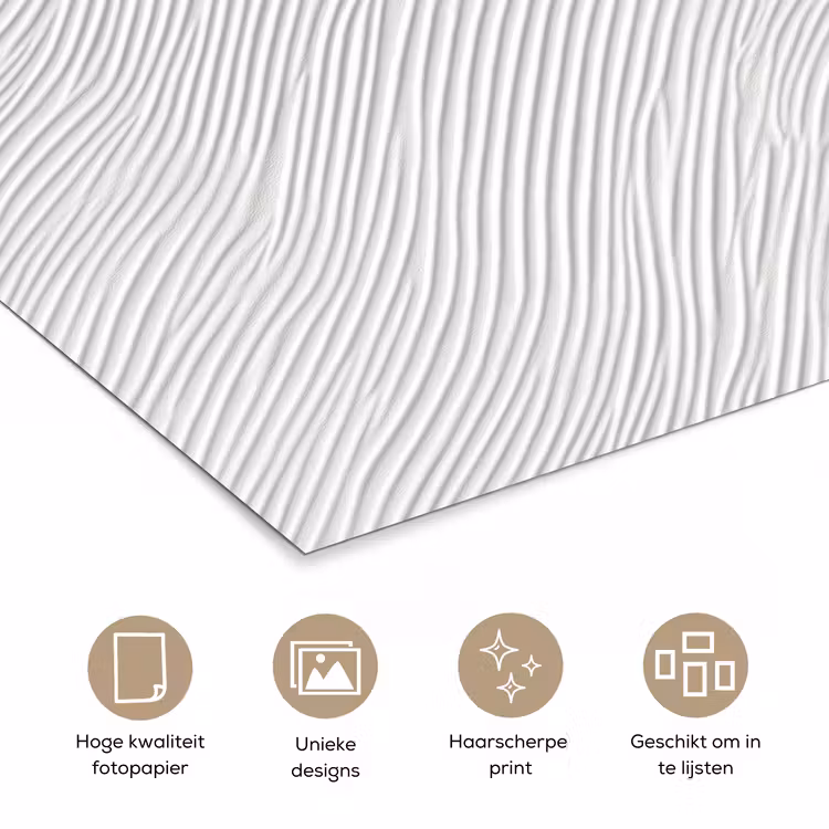 Poster - Golven - Ribbels - Wit — 5