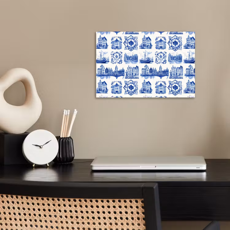 Poster - Huizen - Schepen - Blauw — 2