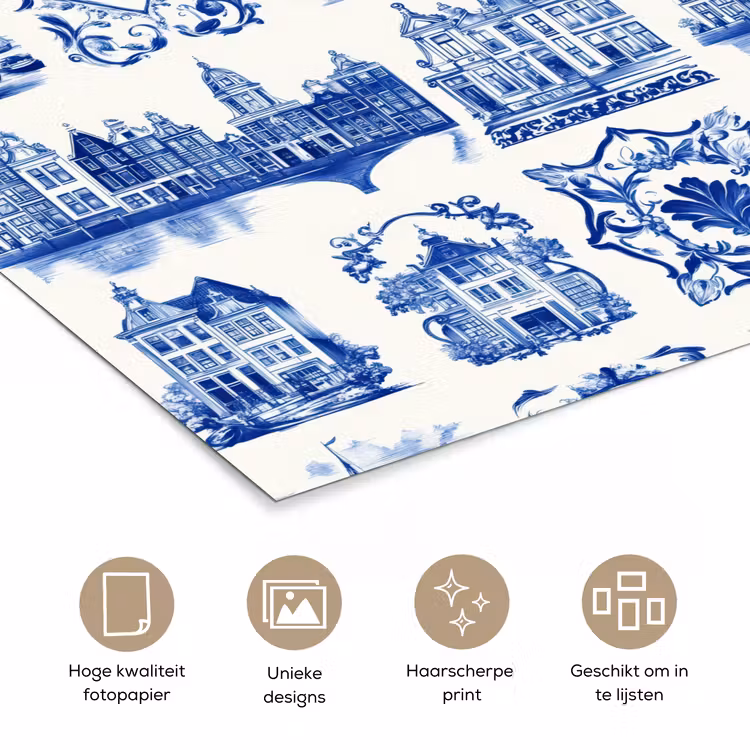 Poster - Huizen - Schepen - Blauw — 5