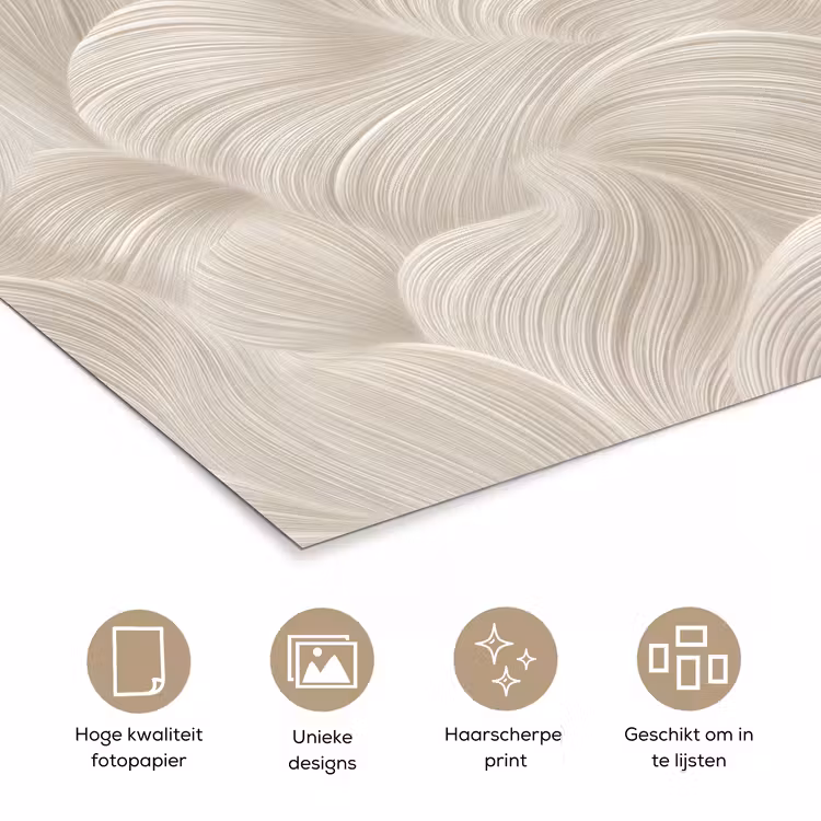 Poster - Lijnen - Waaier - Beige — 5