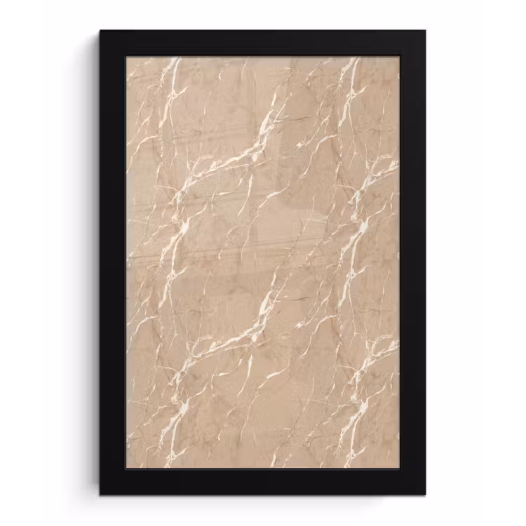 Poster met lijst - Beige - Marmer - Organisch - Wit — 1
