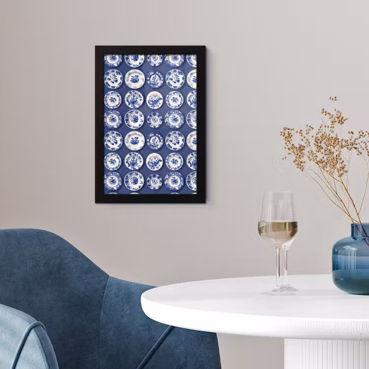 Poster met lijst - Borden - Floraal - Blauw — 2