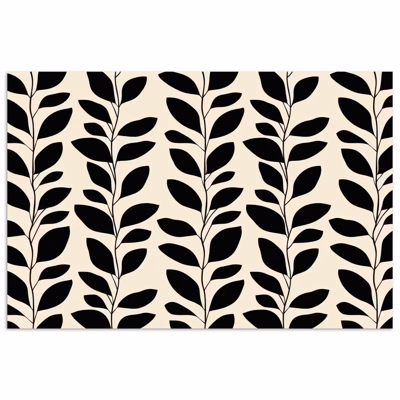 Poster - Botanisch - Dessin - Zwart - Beige — 1