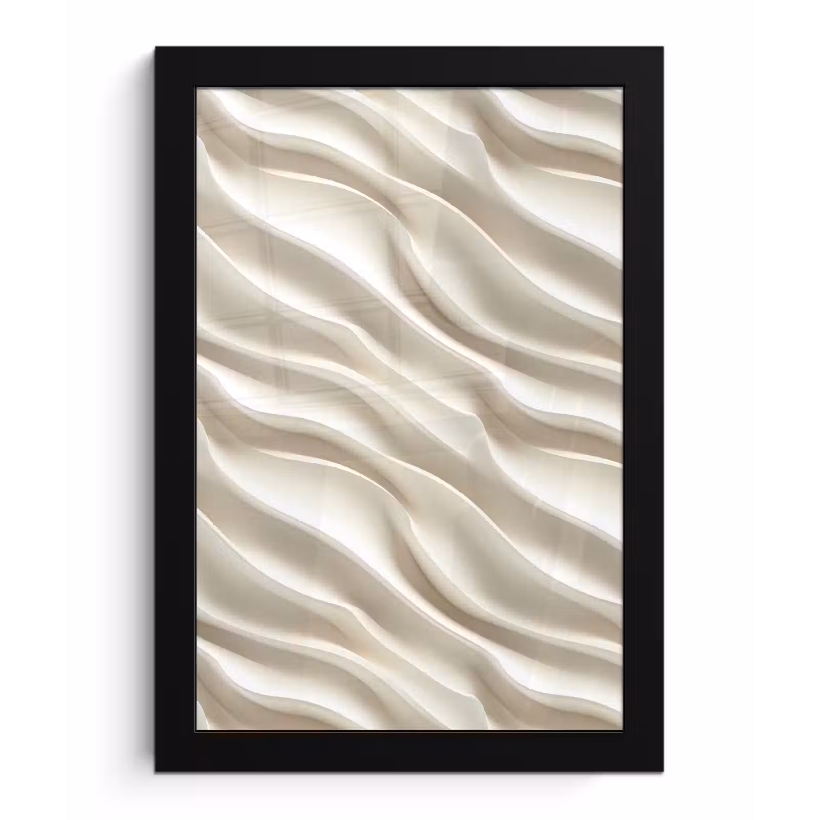 Poster met lijst - Diagonaal - Golven - Crème — 1