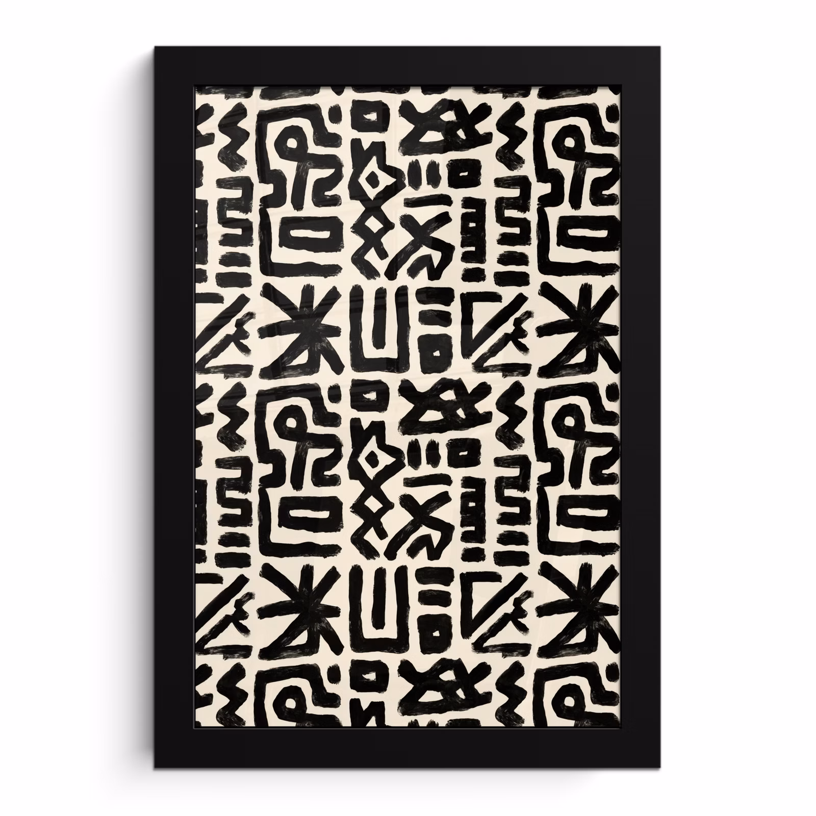 Poster met lijst - Geometrisch - Figuren - Zwart — 1