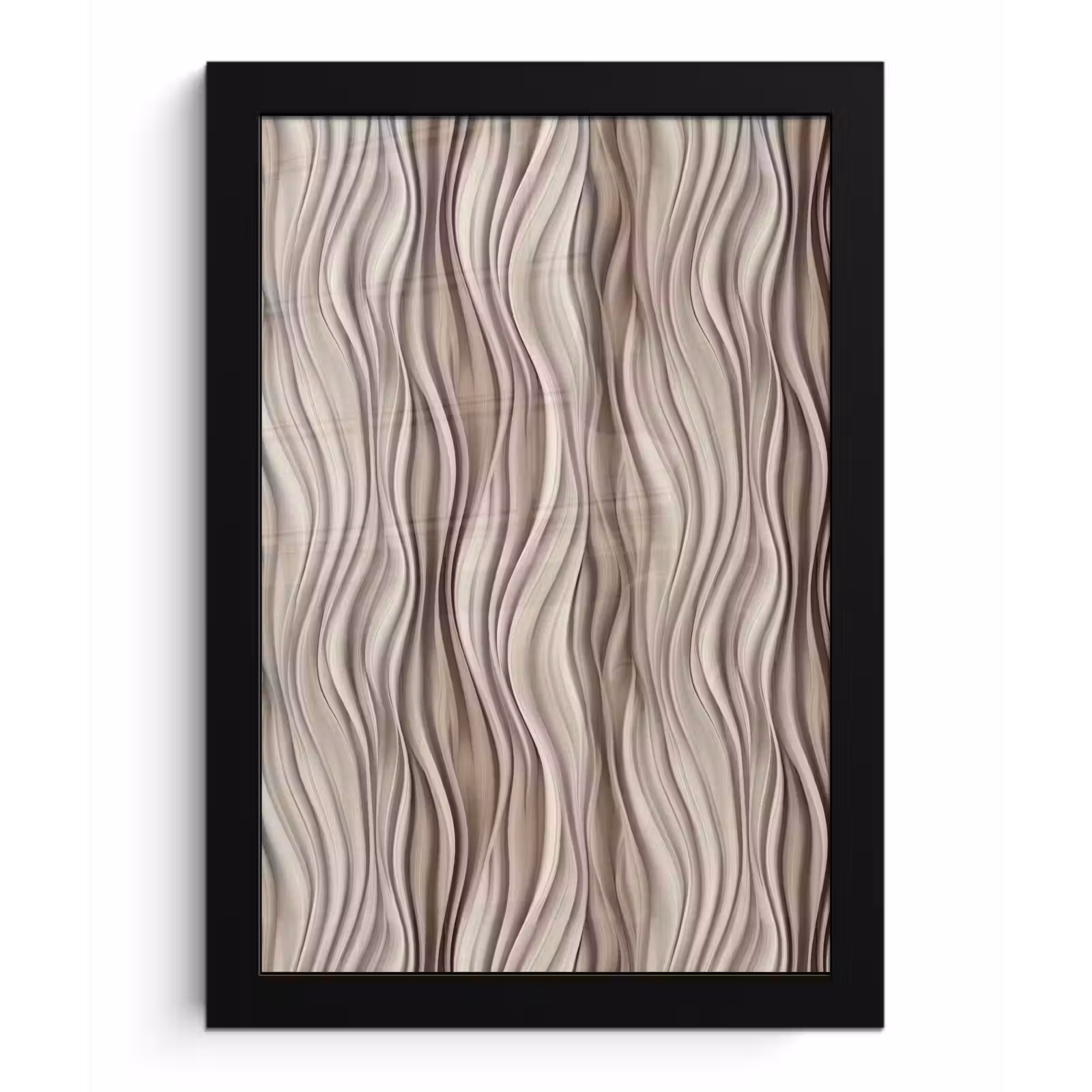 Poster met lijst - Golven - 3D - Crème — 1