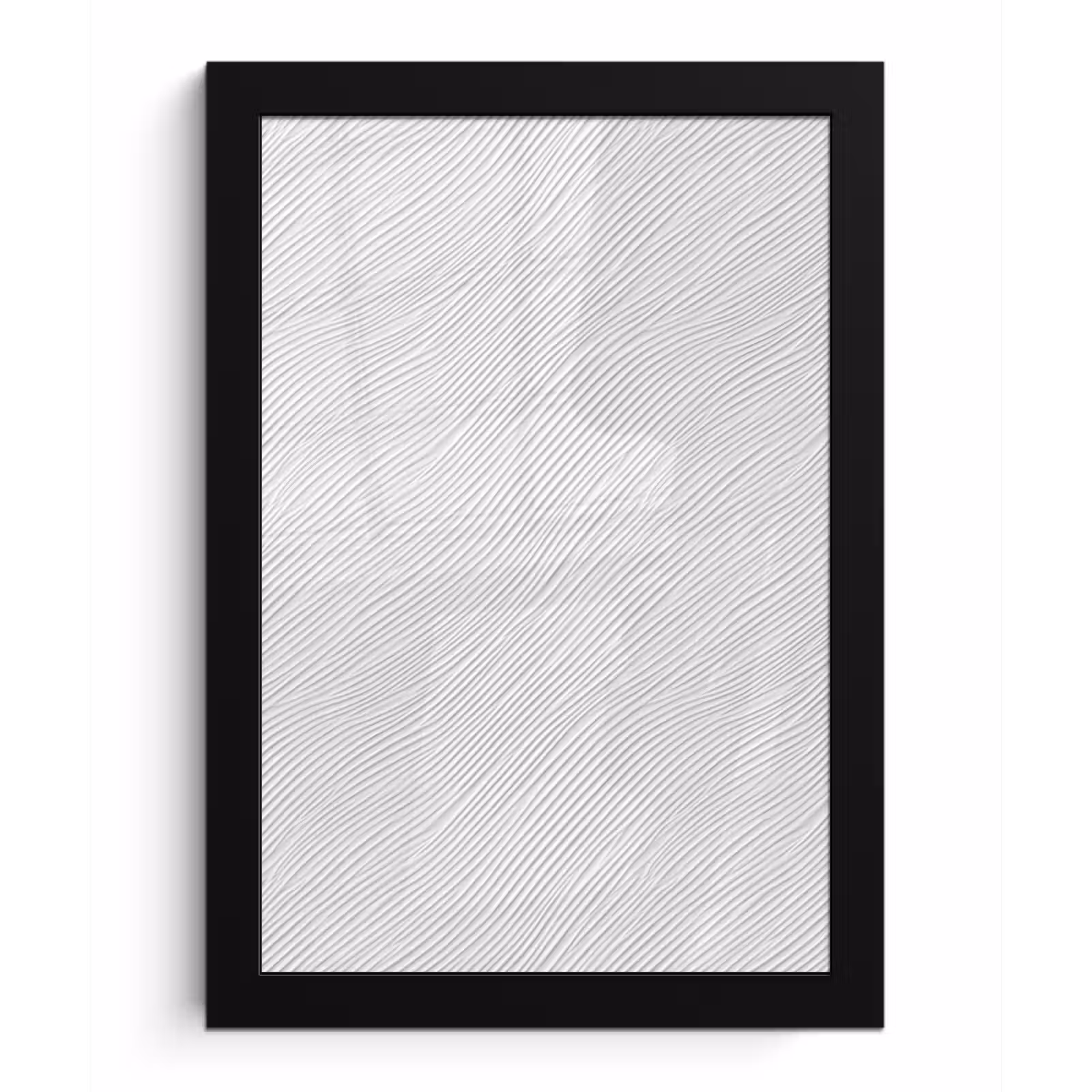 Poster met lijst - Golven - Ribbels - Wit — 1