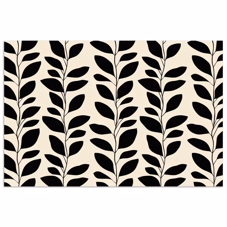 Poster - Botanisch - Dessin - Zwart - Beige — 1