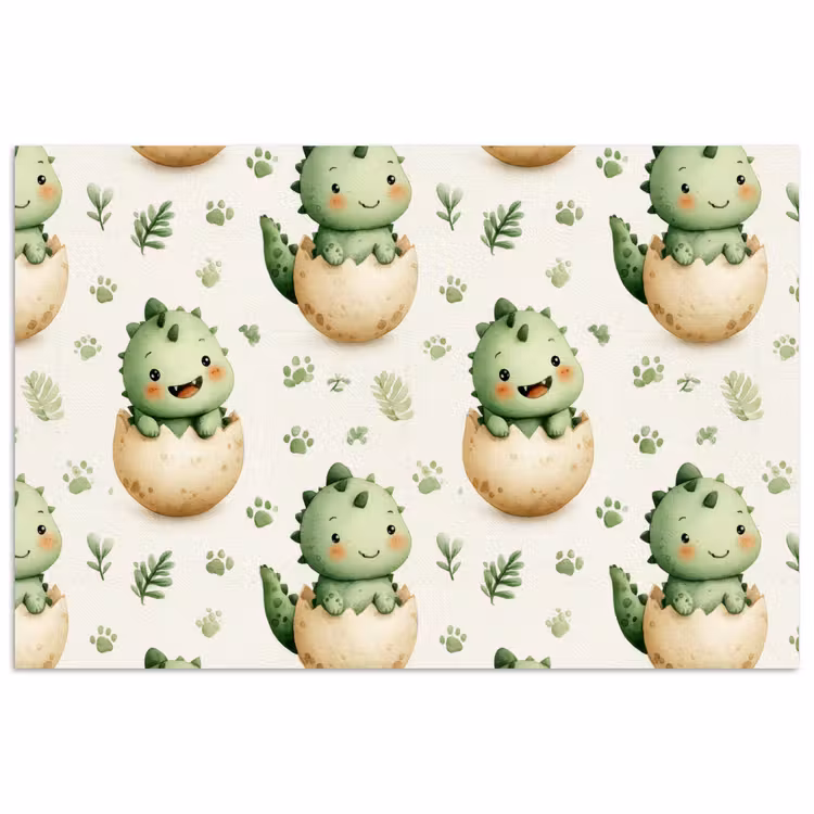 Poster - Dino - Eieren - Groen — 1