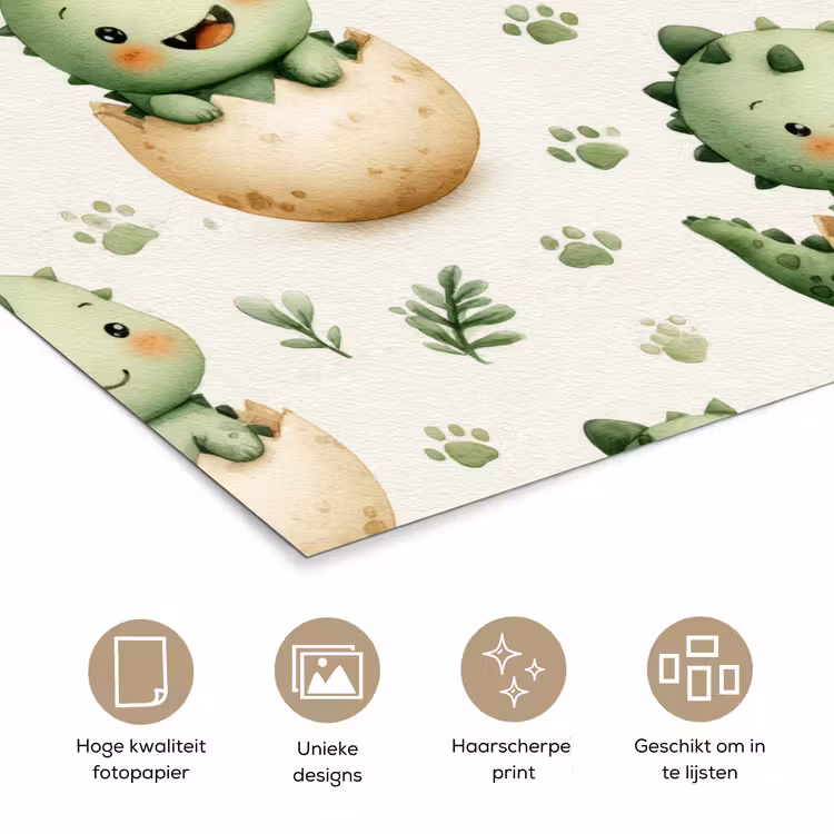 Poster - Dino - Eieren - Groen — 5