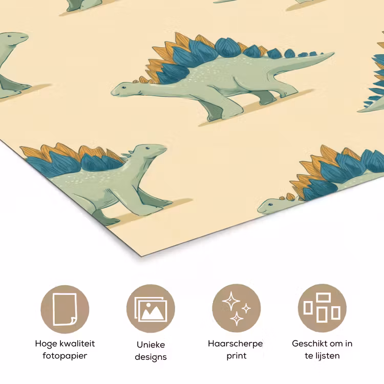 Poster - Dino - Patroon - Groen — 5