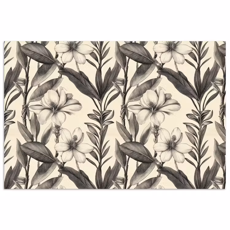 Poster - Klassiek - Botanisch - Zwart - Beige — 1