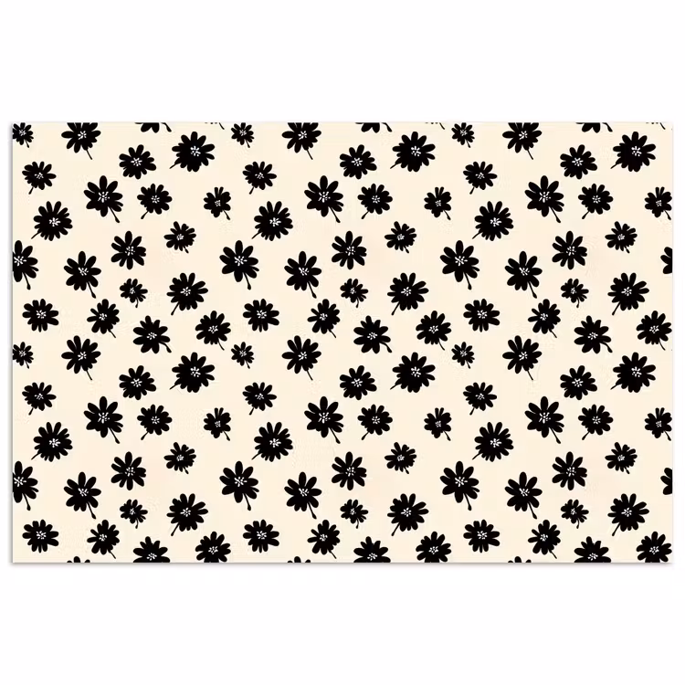 Poster - Madeliefjes - Grafisch - Zwart - Beige — 1