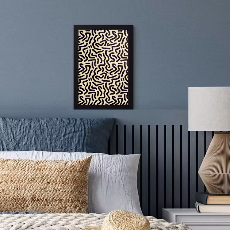 Poster met lijst - Abstract - Lijnen - Zwart — 4