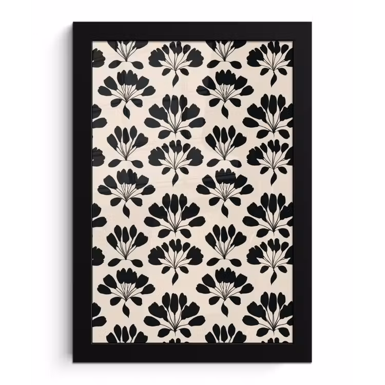Poster met lijst - Abstract - Patroon - Zwart — 1