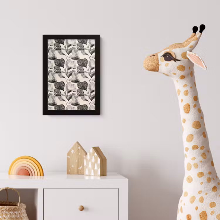 Poster met lijst - Botanisch - Bladeren - Zwart — 5