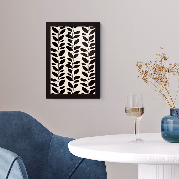 Poster met lijst - Botanisch - Dessin - Zwart - Beige — 2
