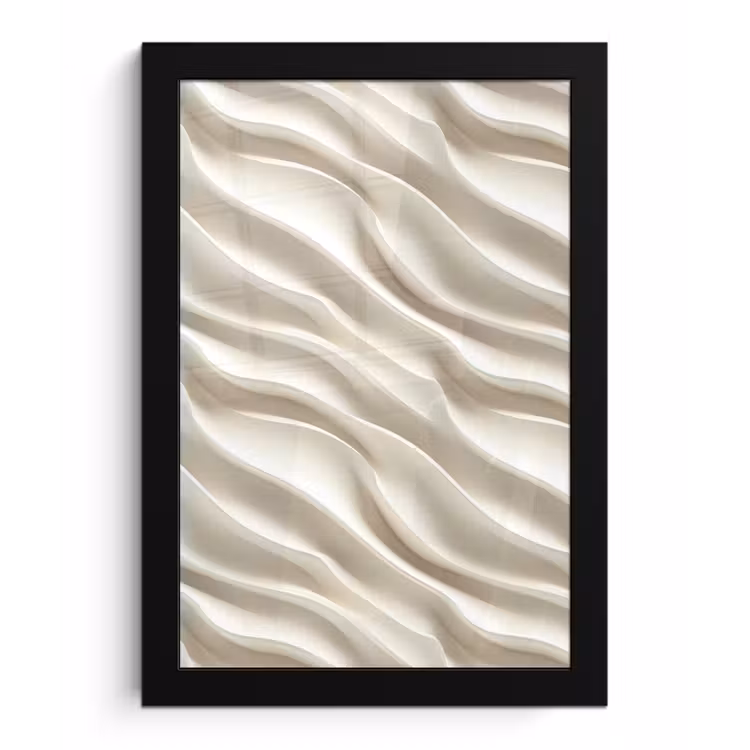 Poster met lijst - Diagonaal - Golven - Crème — 1