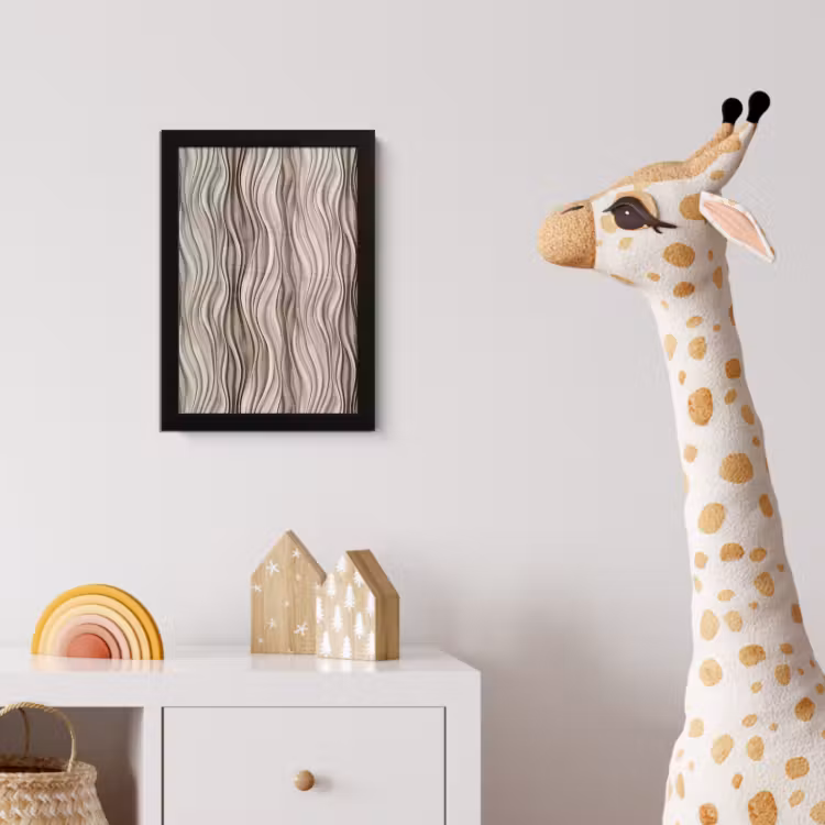 Poster met lijst - Golven - 3D - Crème — 5