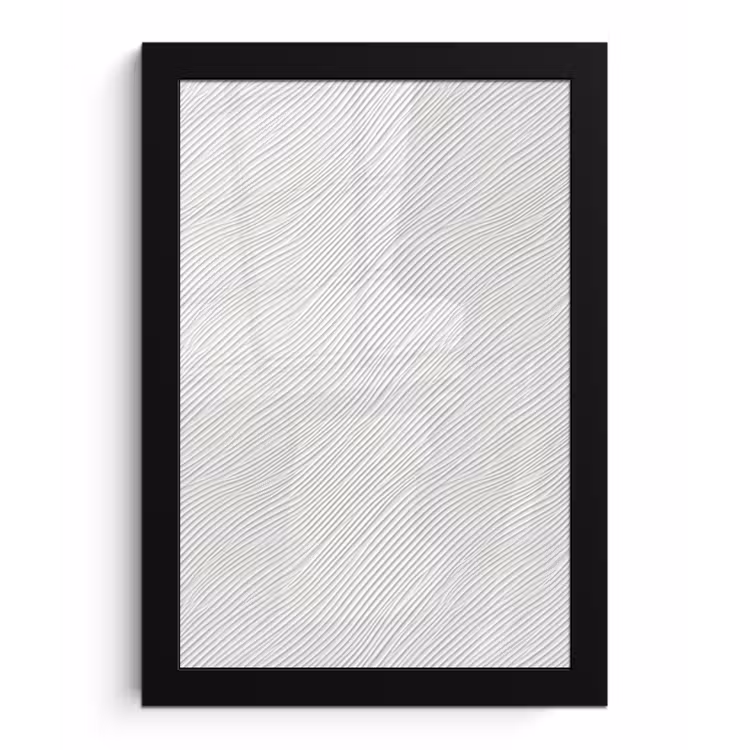 Poster met lijst - Golven - Ribbels - Wit — 1