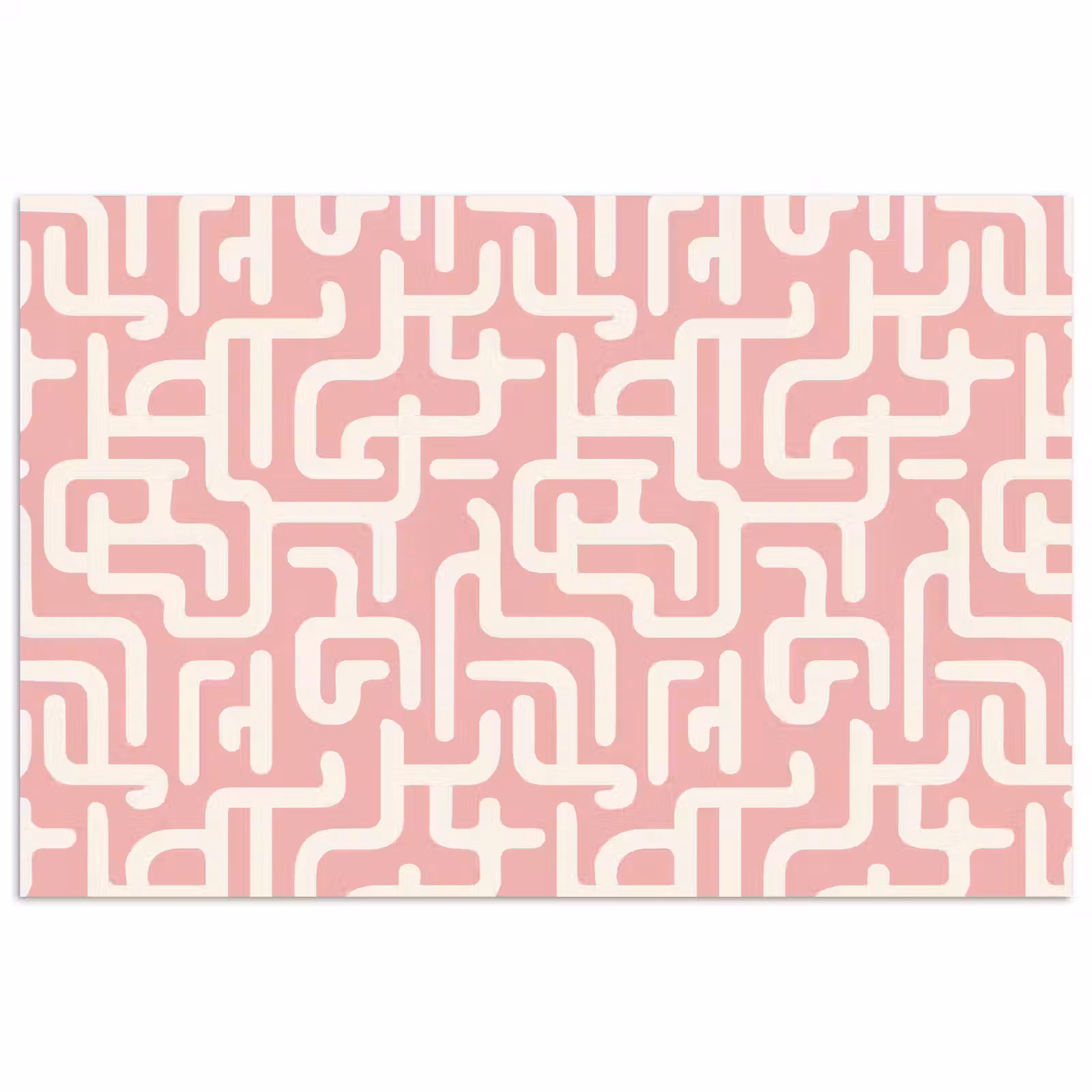 Poster - Doolhofpatroon - Roze - Wit - Abstract — 1