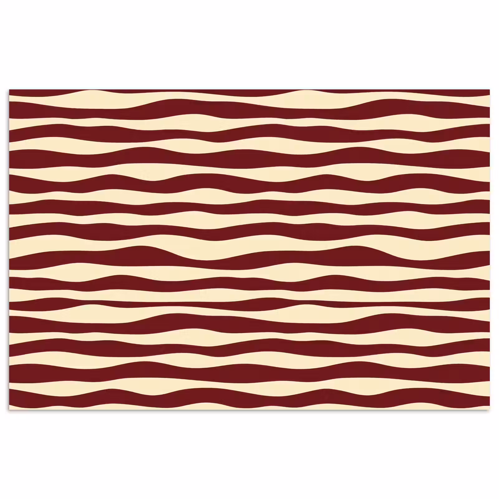 Poster - Golven - Rood - Patroon - Crème — 1
