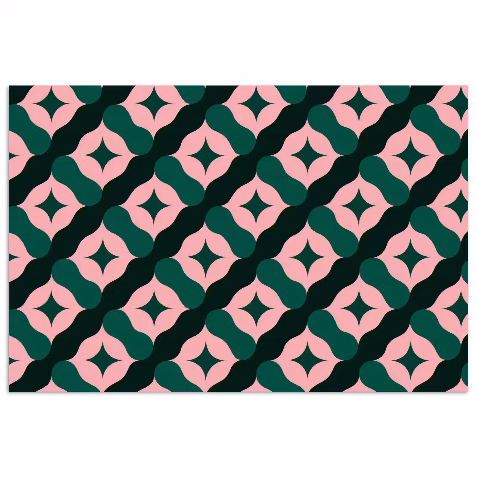 Poster - Groen - Roze - Retro - Sterren — 1