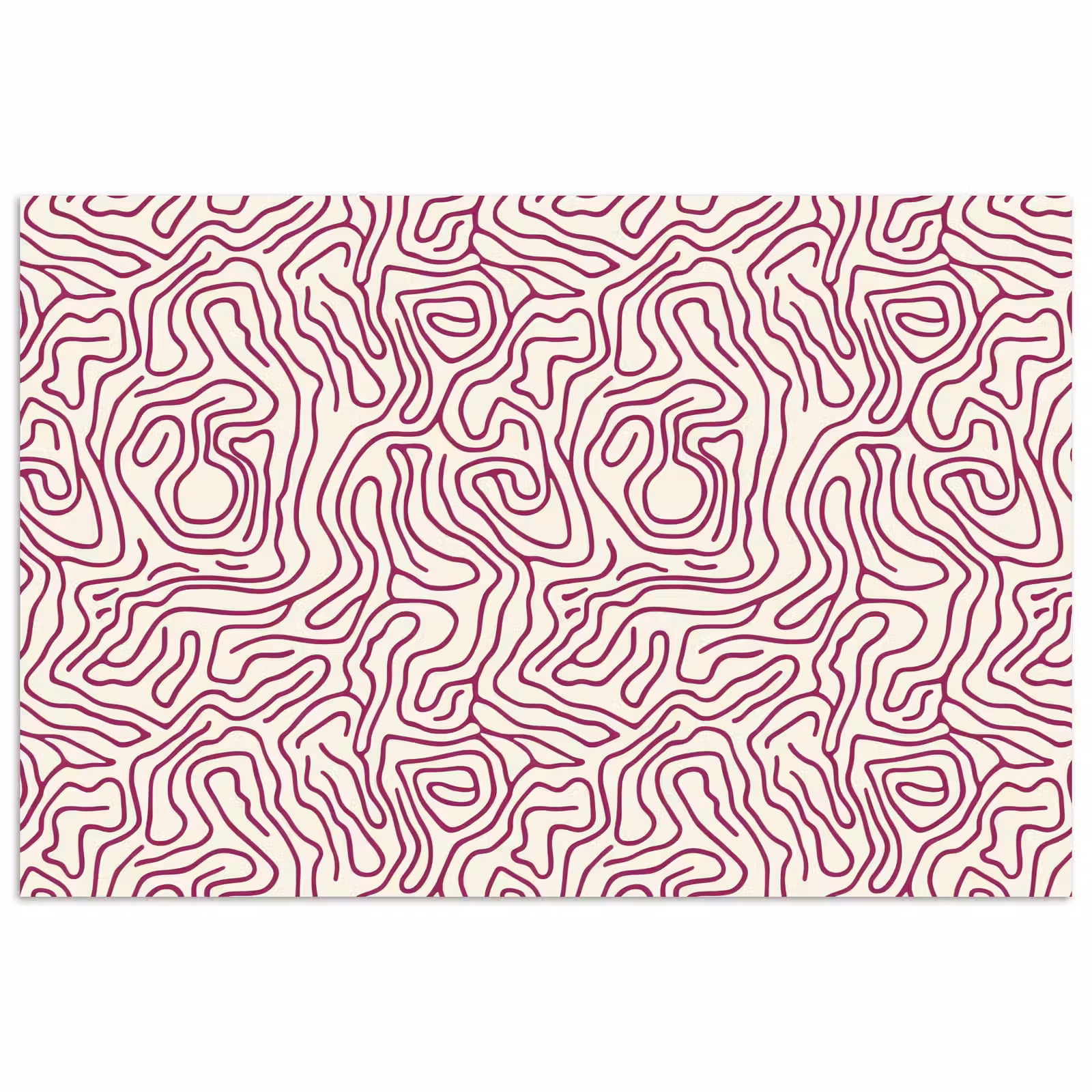 Poster - Kronkelende lijn - Magenta - Crème — 1