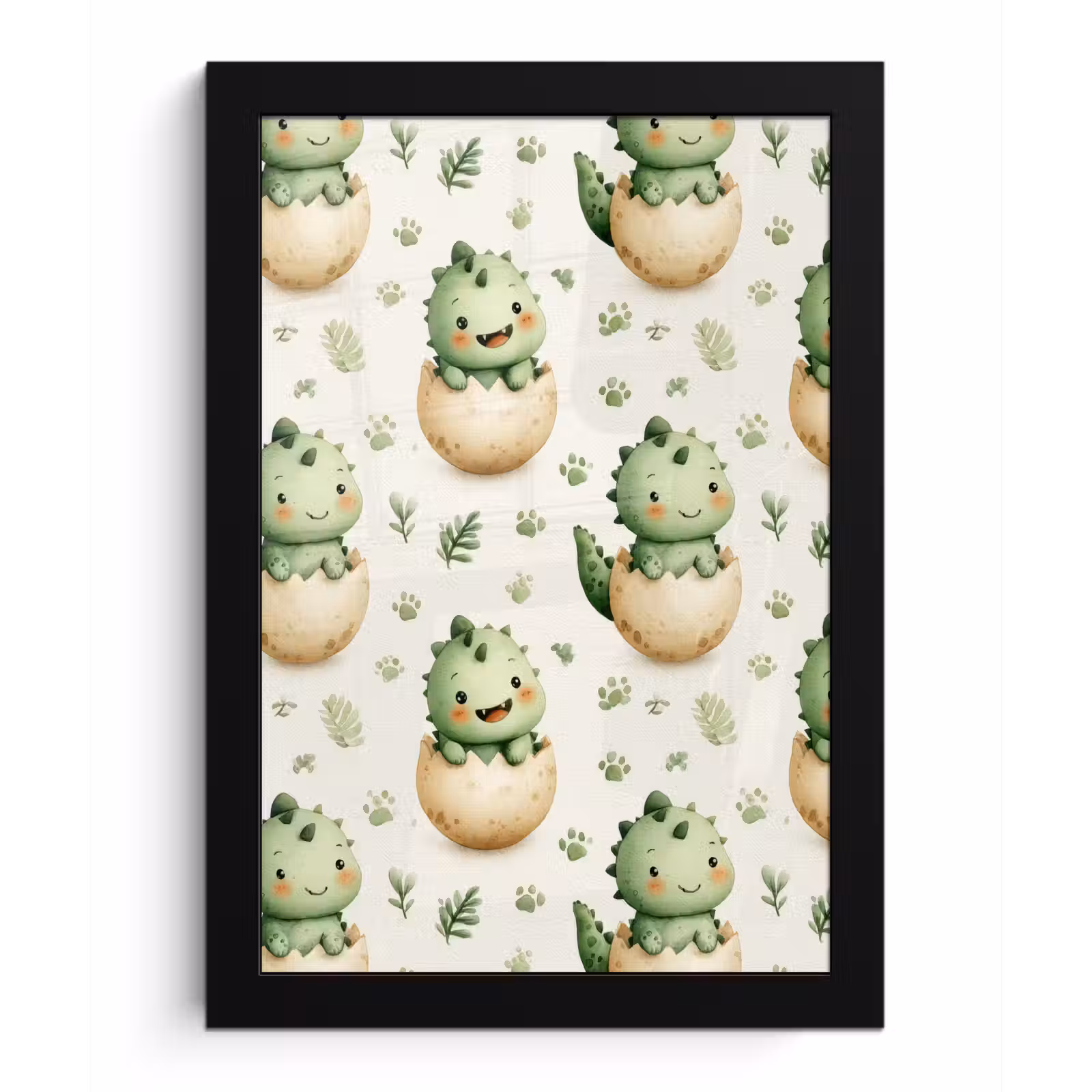 Poster met lijst - Dino - Eieren - Groen — 1