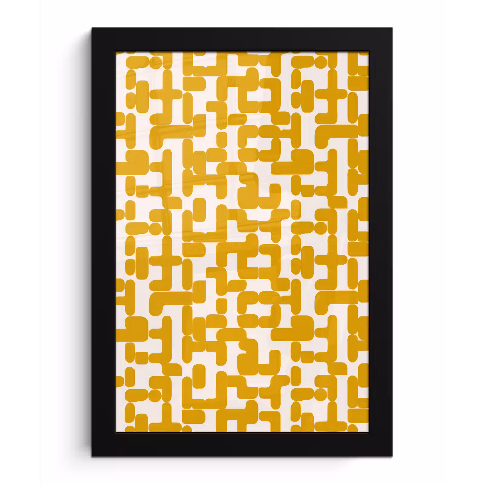 Poster met lijst - Geel - Beige - Patroon — 1
