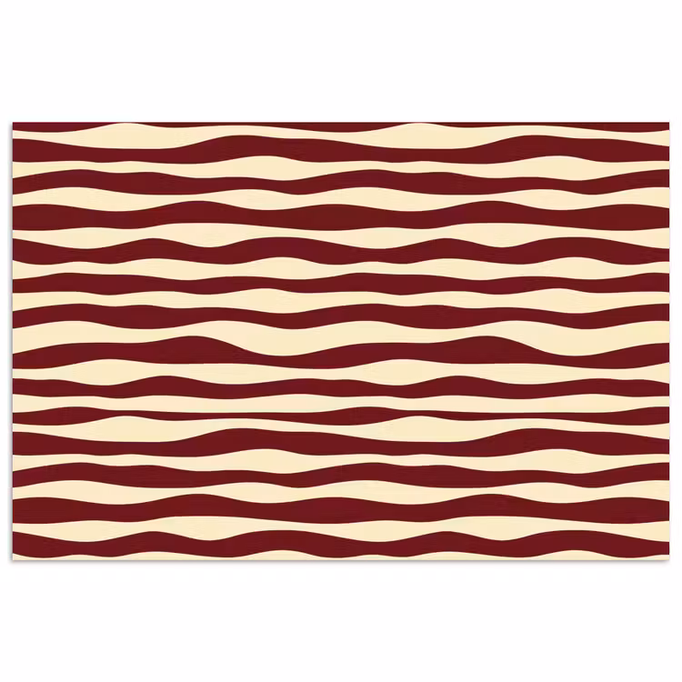 Poster - Golven - Rood - Patroon - Crème — 1