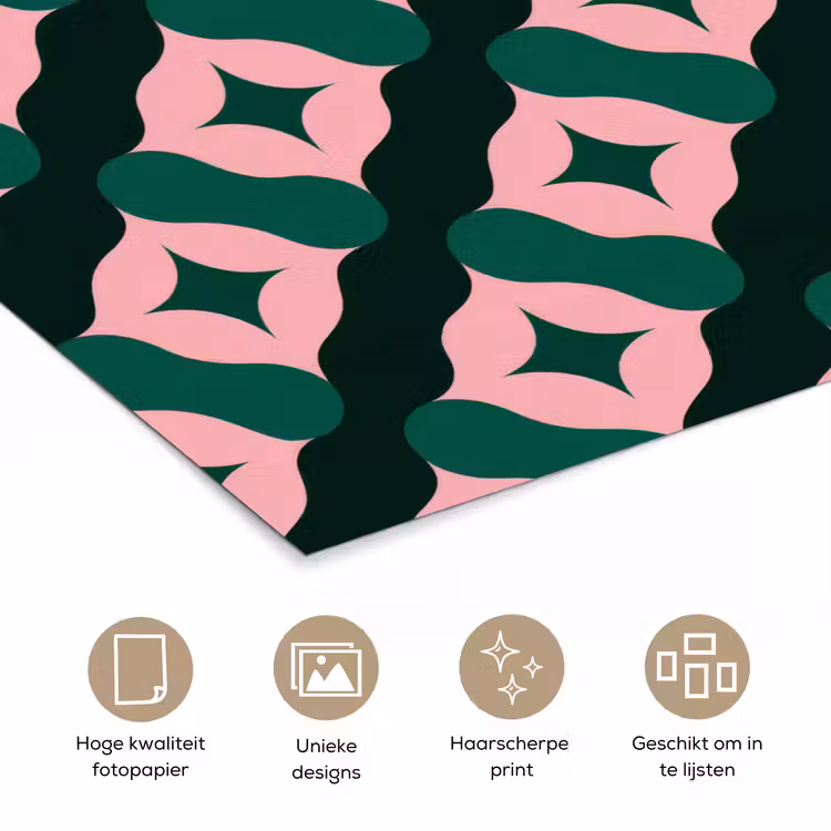 Poster - Groen - Roze - Retro - Sterren — 5