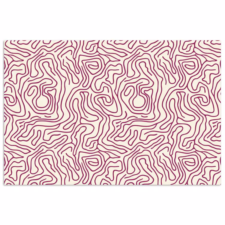 Poster - Kronkelende lijn - Magenta - Crème — 1