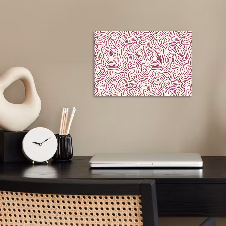 Poster - Kronkelende lijn - Magenta - Crème — 2