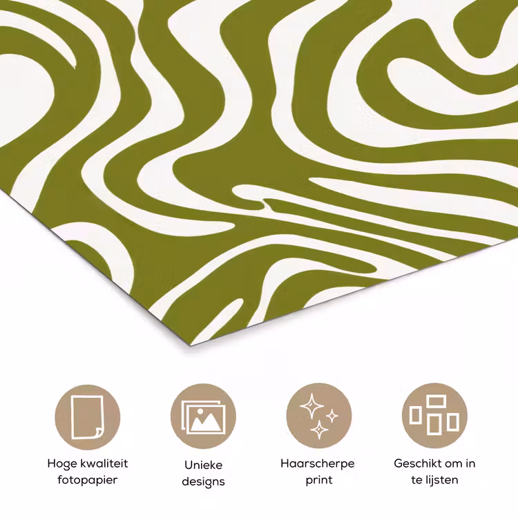 Poster - Lijnpatroon - Groen - Organisch — 5