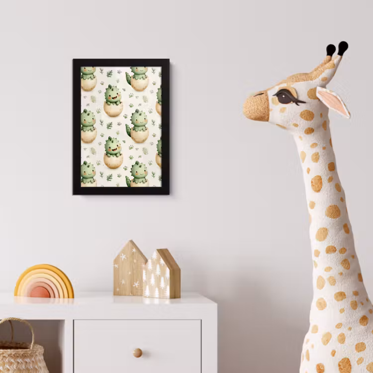 Poster met lijst - Dino - Eieren - Groen — 5