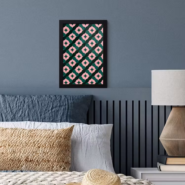Poster met lijst - Groen - Roze - Retro - Sterren — 4