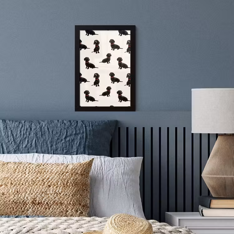 Poster met lijst - Hond - Patroon - Zwart — 4