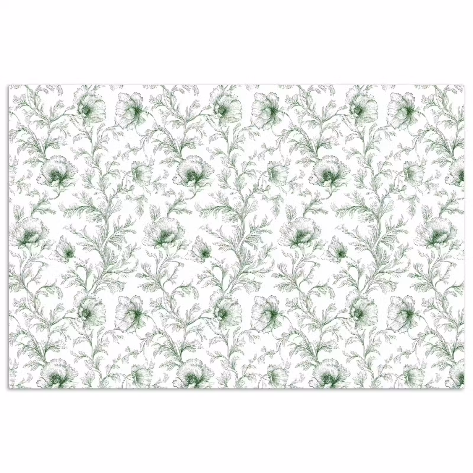 Poster - Bloemen - Getekend - Groen — 1